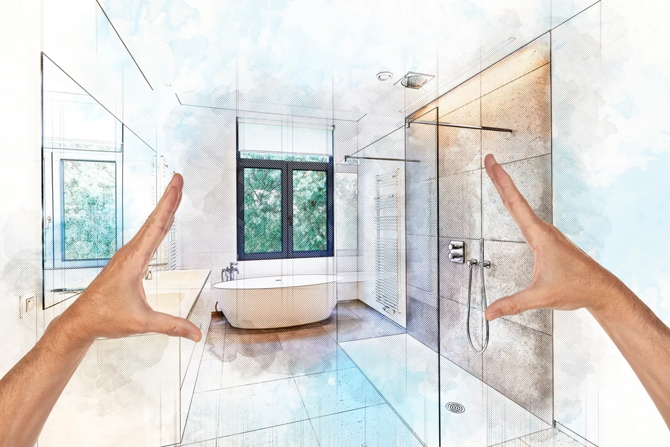 Chantier de construction résidentielle avec ouvriers miniatures travaillant sur une maison à ossature bois en cours d'édification